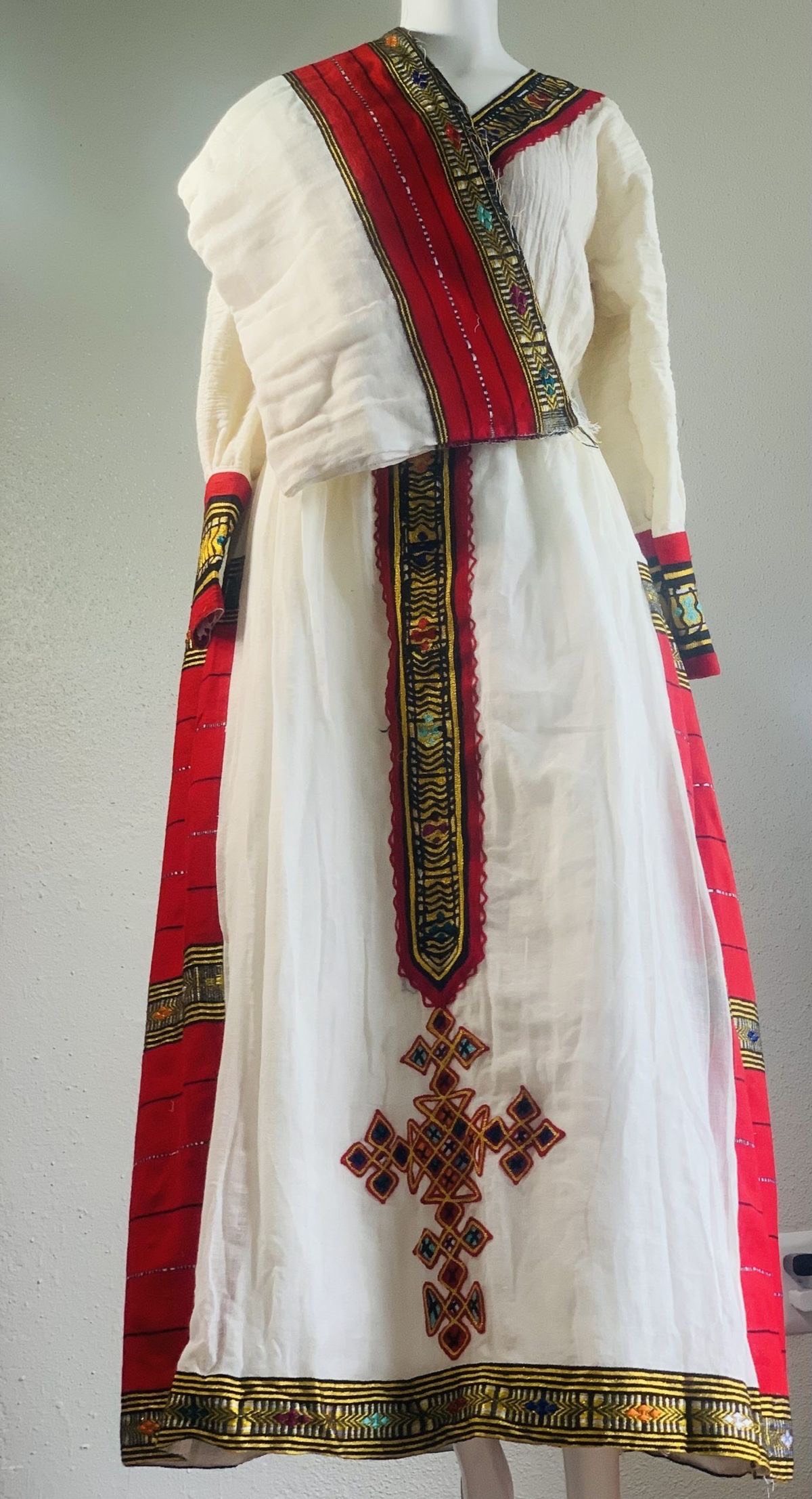 Queen of Sheba White Habesha Dress